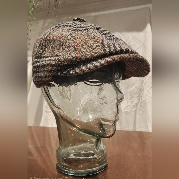 Plaid Wool Newsboy Cap - Picture 2 of 7